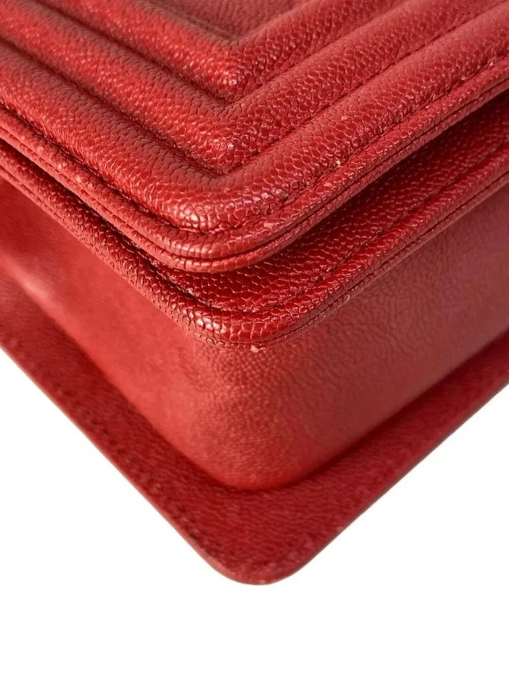 CHANEL Boy Chanel - Red Calfskin Shoulder Bag